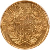 France. 20 Francs,1854-A (Paris) PCGS AU55 - 2