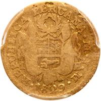 Peru. Escudo, 1829-JM (Lima) PCGS VG10 - 2