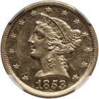 1853-D $5 Liberty NGC MS61