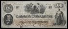 $100 Confederate States of America Note, December, 1862 About Unc