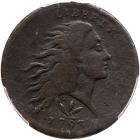 1793 S-9 R2 Wreath Cent with Vine & Bars Edge PCGS VG Detail, Environmental Damage