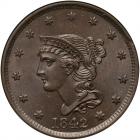 1842 N-3 R3 Large Date PCGS graded MS64+ Brown, CAC Approved