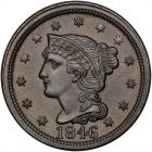 1846 N-14 R3 Tall Date with Repunched 1 PCGS graded MS64 Brown, CAC Approved