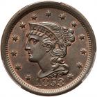 1853 N-13 R1 Repunched 1 PCGS graded MS65+ Brown, CAC Approved