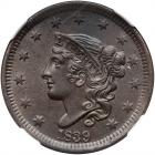 1839 N-2 R2 Head of 1838 NGC graded MS61 Brown