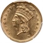 1873 $1 Gold Indian. Open 3 PCGS MS62