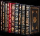 Group of 10 Near Mint Editions Published by Easton Press, Including Twain, Wharton, Steinbeck, Melville, London, Wells