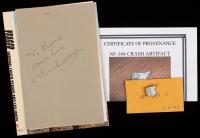 Aviation Collection: Chuck Yeager Bold Signature & NF-104 Crash Fragment, Aviation Log of A-1 Navy's First Airplane, + Vintage P