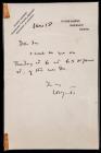 Yeats, William Butler -- Autograph Note Signed on Personal Letterhead