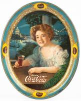 Coca-Cola: Rare, Antique "Exhibition Girl" Large Oval Serving Tray from 1909