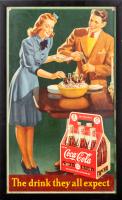 Coca-Cola 1942 Cardboard Advertisement "The Drink They All Expect"