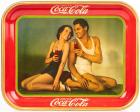 Coca-Cola Serving Tray: "Tarzan", Antique Original Issued in 1934, Maureen O'Sullivan and Johnny Weissmuller, Excellent