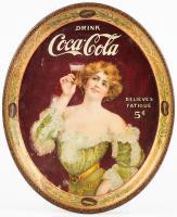 Coca-Cola Tray: Rare "Relieves Fatigue" Large Oval, 1907 Serving Tray in Fine Condition