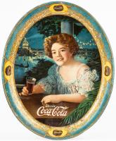 Coca-Cola: Rare, Antique "Exhibition Girl" Large Oval Serving Tray in Fine Condition from 1909