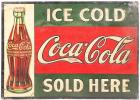 Coca-Cola Rare Vintage Original Single Sided Embossed Sign from 1927