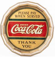 Coca-Cola: Reverse Glass Painted Tray, "Please Pay When Served" from 1927