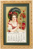 Coca-Cola: Rare 1902 "Girl With Feathered Hat" Calendar, Exceptional Colors