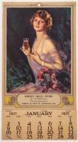 Coca-Cola: Scarce 1927 "Girl With Bouquet of Flowers" Dealer's Calendar, Excellent Condition