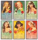 Coca-Cola: 1948 Calendar, Six Framed and Beautiful Images of Fresh Faces During Postwar America.