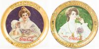 Coca-Cola: Two (2) Rare Pre-1910 Tip Trays, "Hilda with The Glass" and "Juanita" 4" Versions