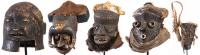 Four Mask from Africa: One Makonde Helmet Mask, Three Pende Masks from Democratic Republic of Congo