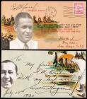 Two Legendary Golfers from the Early 20th Century: Robert "Bobby" Jones and Walter Hagen Signatures On Hand Painted Covers