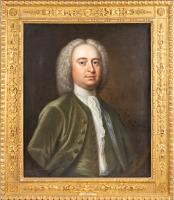 James Fellowes. Portrait of a Gentleman Wearing a Green Waist Coat and Vest (1737)