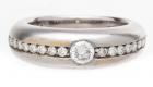 Lady's Contemporary 18K White Gold and Diamond Band Ring