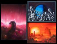 Detlev Van Ravenswaay: Three Original Acrylic Art Works Used in Popular Science Fiction Publications