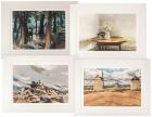 Collection of 10 American Artists. Complete Folio of Gold Medal Watercolorists, 1974 Signed Lithographs