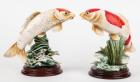 Beautiful Ermanno Farina Porcelain Designed Sculptures of Koi Fish for Dear Porcelain, Italy