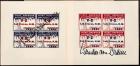 Two Rare, Wernher Von Braun Signed, V-2 Mailrocket Flight Label Blocks from 1946