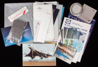 British Airways Concorde 1986 Passenger Flight Folder Folios and Two Passenger Gifts of Sterling Silver Concord Picture Frames