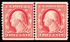 1909 2c carmine, Horizontal Coil l.h. Line Pair (PF & PSE certs) (Sc 353)