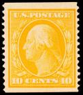 1909, 10c yellow, Horizontal Coil (Sc 356)