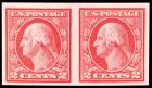 1914, 2c carmine, Imperf Horizontal Coil O.G., N.H. (Sc 459)