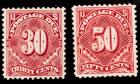 1897, 30c-50c deep claret Postage Due, 2 different (Sc J43-44)