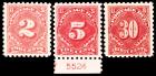 1914, 2c-30c Postage Due, 3 different (Sc J53a, J55 & J57)