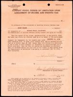 Orson Welles: Rare Legal Document from the IRS Signed 12-14-49 by Welles and IRS Commissioner.