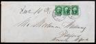 1855, 10c green, type III Single & Pair On Cover (Sc 15)