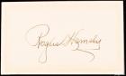 Roger Hornsby, Hall of Famer: Autographed Signed 3 x 5" Card, With Letter of Authenticity by JSA