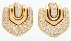 Lady's Elegant Bvlgari 18K Yellow Gold and Diamond Clip/Post Earrings with 7 Carats of Exceptional Quality Diamonds