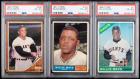 Willie Mays: Three (3) PSA Graded Topps Baseball Cards, 1961, 1962, 1966 
EX-MT