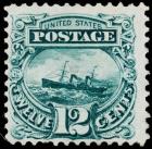 1869 Pictorial, 12c green Mint With Disturbed Gum (Sc 117)