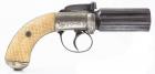 English Percussion PEPPER-BOX pistol, unsigned, circa. 1850.