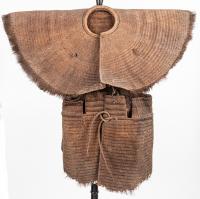 Chinese/Southeast Asian Woven Straw Rain Cape and Apron, Early to Middle 20th Century