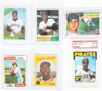 Six (6) Topps Baseball Cards: Willie Mays 1966 Card #1, Hank Aaron 1959 #280, Harmon Killebrew 1956 #164, and More