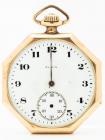 Elgin 14K Yellow Gold, Octagon Shaped, Open Face Pocket Watch