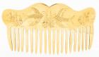 Elegant Antique 19K Yellow Gold Lady's Hair Comb Etched with Foliate and Bird Designs