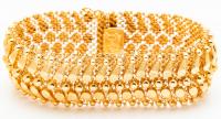 Lady's Vintage, 18K Yellow Gold Woven Mesh Italian Bracelet of Exceptional Elegance and Quality